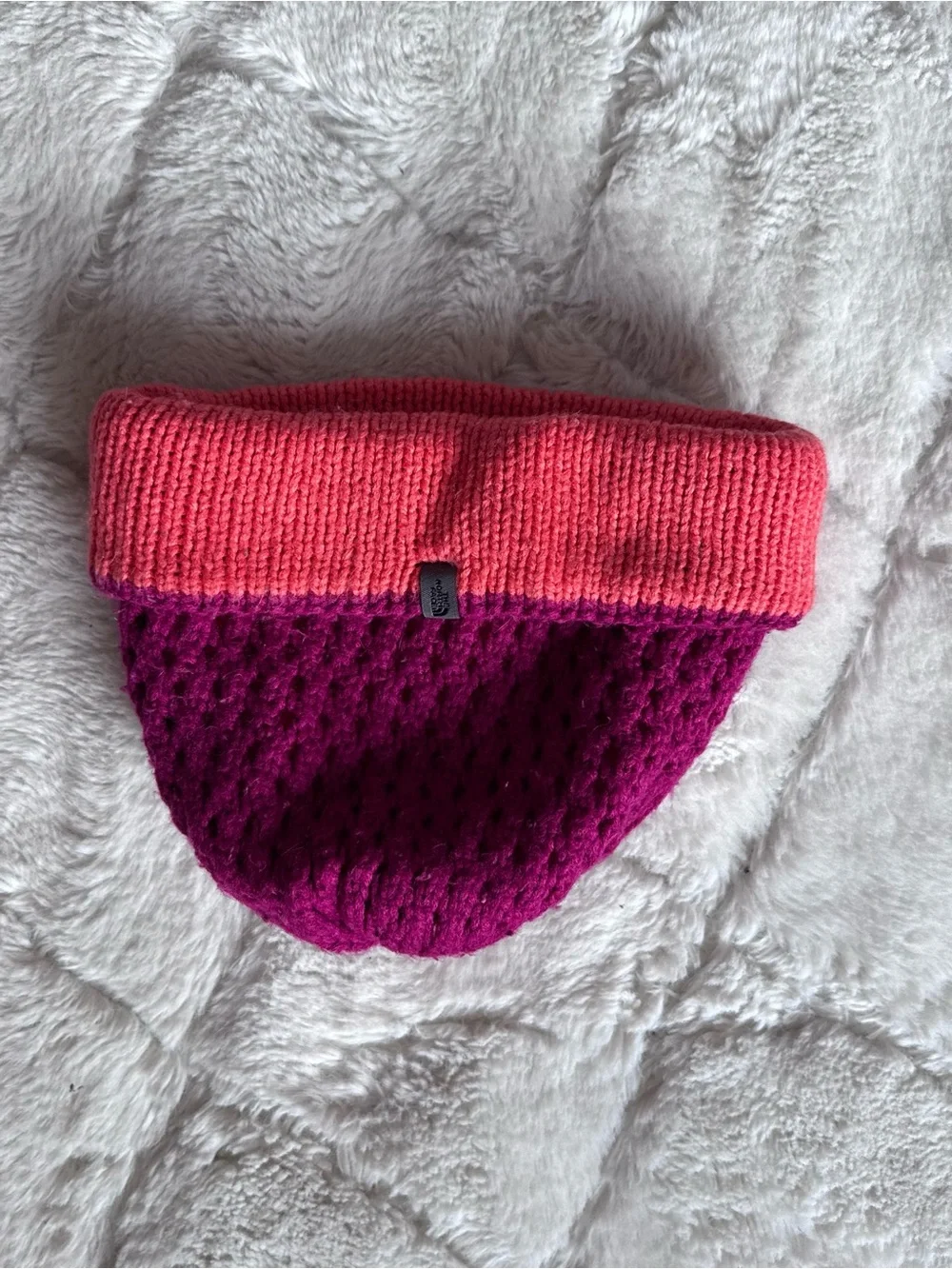 The North Face Pink and Orange Knit Beanie